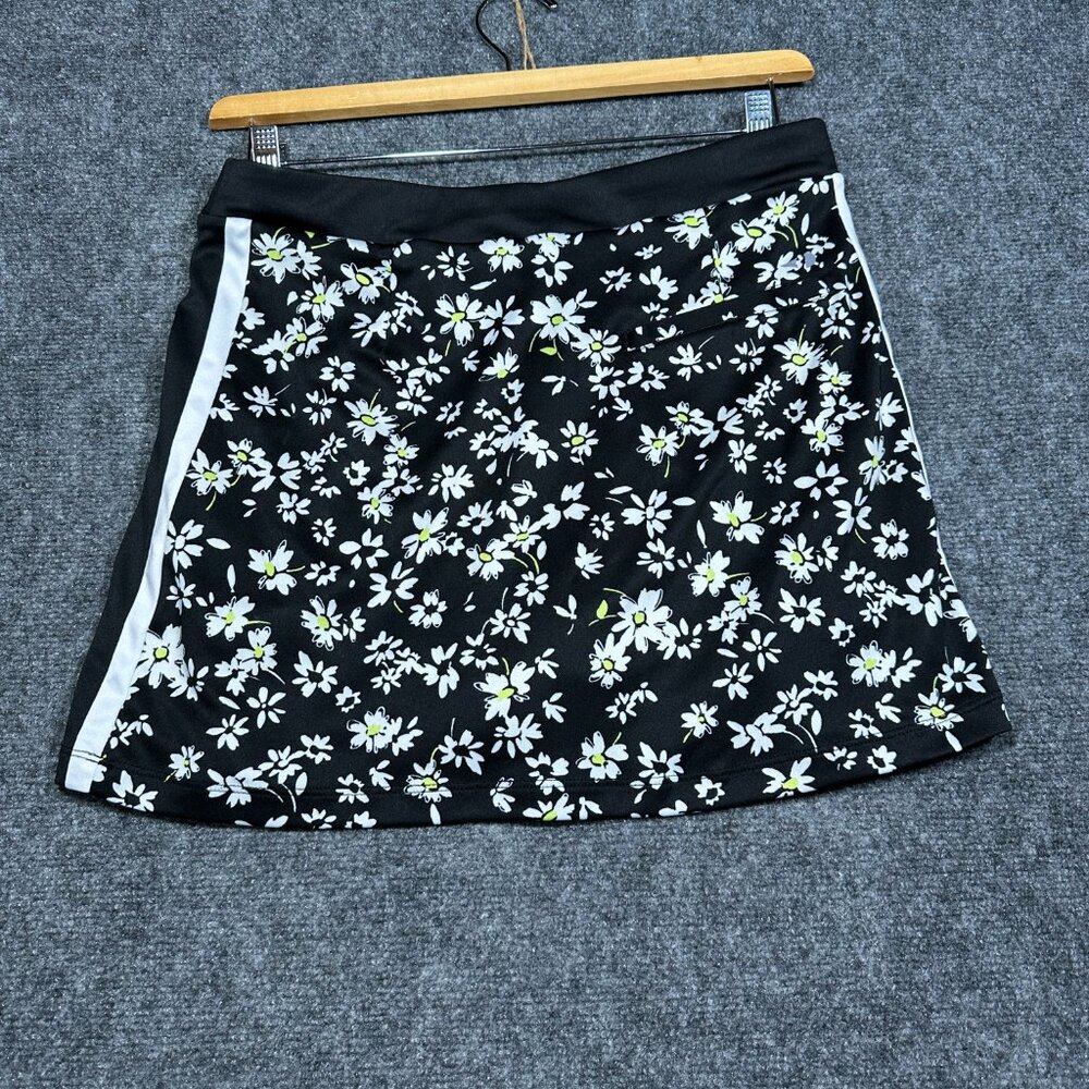 Grand  Slam Performance Skort Womens Medium Golf Tennis Black Floral Pockets - Picture 7 of 9